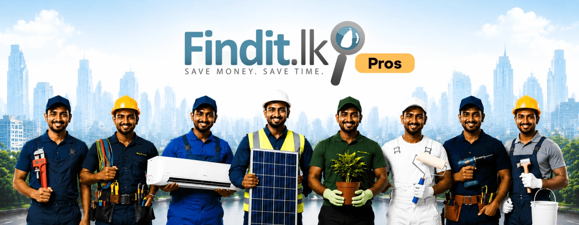 Verified Sri Lankan tradespeople — plumbers, electricians, AC technicians, painters and more